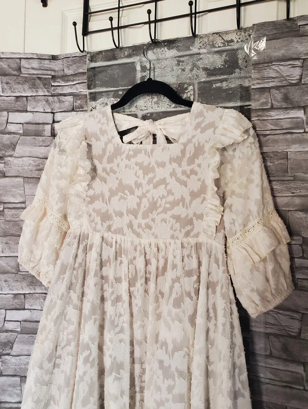 Joyfolie Kassia Maxi Dress Bohemian Cottagecore Vintage-inspired Hi-lo Lace‎ 12